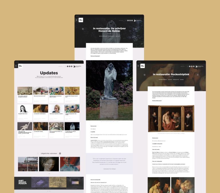 KMSKA website overzicht. campagnewebsite, responsive website, huisstijl, branding, grafisch ontwerp Antwerpen, visuele identiteit, typografie.