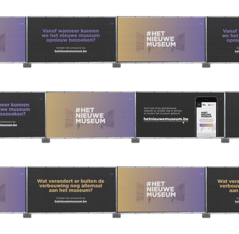 KMSKA signalisatie. spandoeken, spatial design, environmental design.