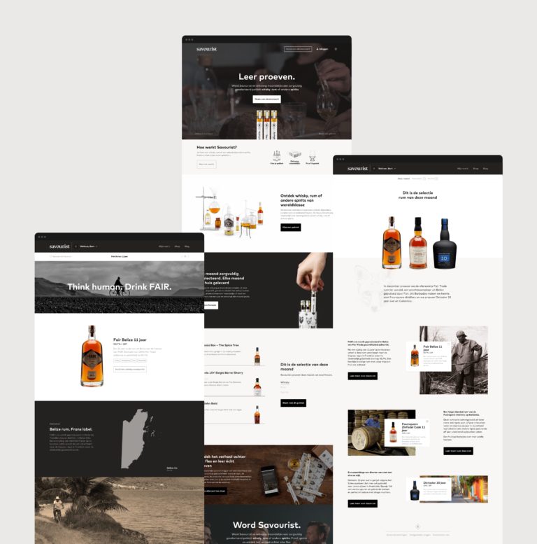 Savourist website overzicht. branding, online branding, merkidentiteit, webshop, responsive website, responsive web development, productfotografie,
