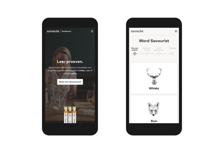 Savourist mobiele website. branding, online branding, merkidentiteit, webshop, responsive website, responsive web development, productfotografie, mobiele website, subscruption, abonnementsformule;